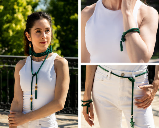 Foxglove Crochet Versatile Necklace/OR Belt Set